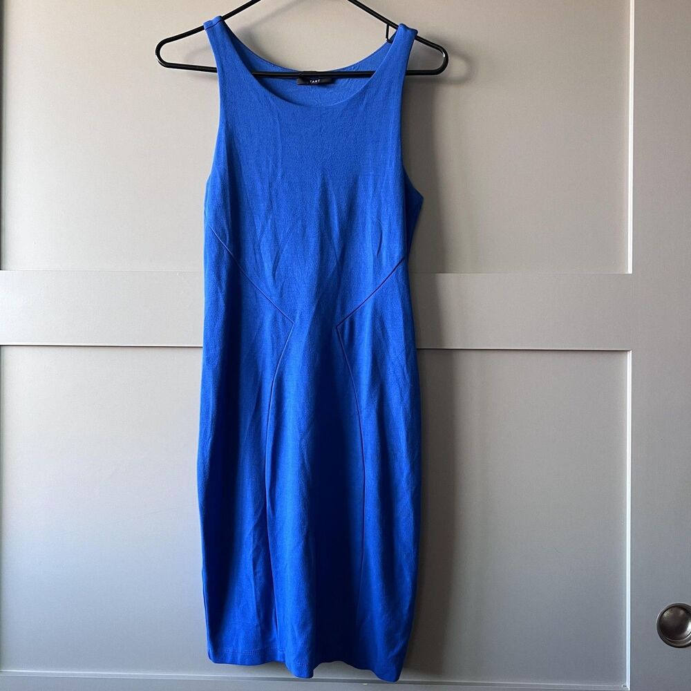 Tart Dress Womens‎ Small Blue Sleeveless Sheath Knee Length Rayon Blend Bodycon